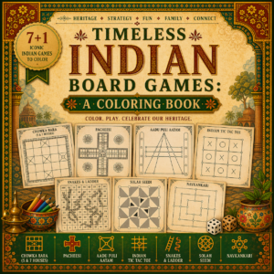 Timeless Indian Board Games: A Coloring Book (with pawns)