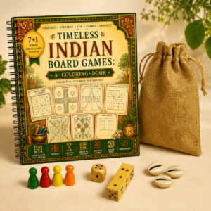 Timeless Indian Board Games: A Coloring Book (with pawns)